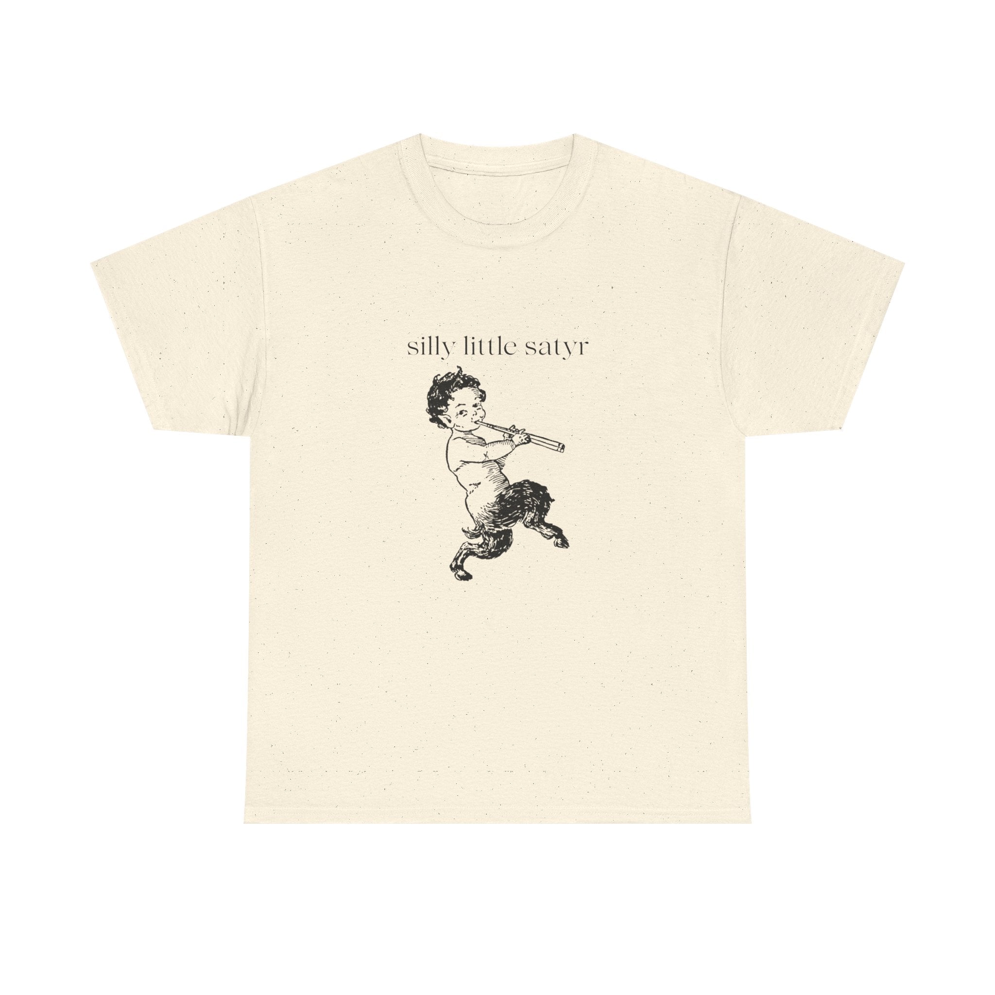 Silly Little Satyr T-Shirt | Vintage Mythology Illustration, Playful Retro Tee, Devil, Cute, Kewpie Style