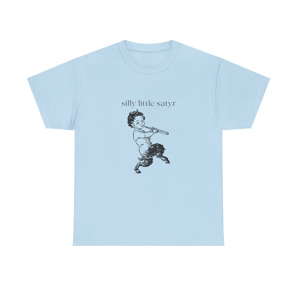 Silly Little Satyr T-Shirt | Vintage Mythology Illustration, Playful Retro Tee, Devil, Cute, Kewpie Style