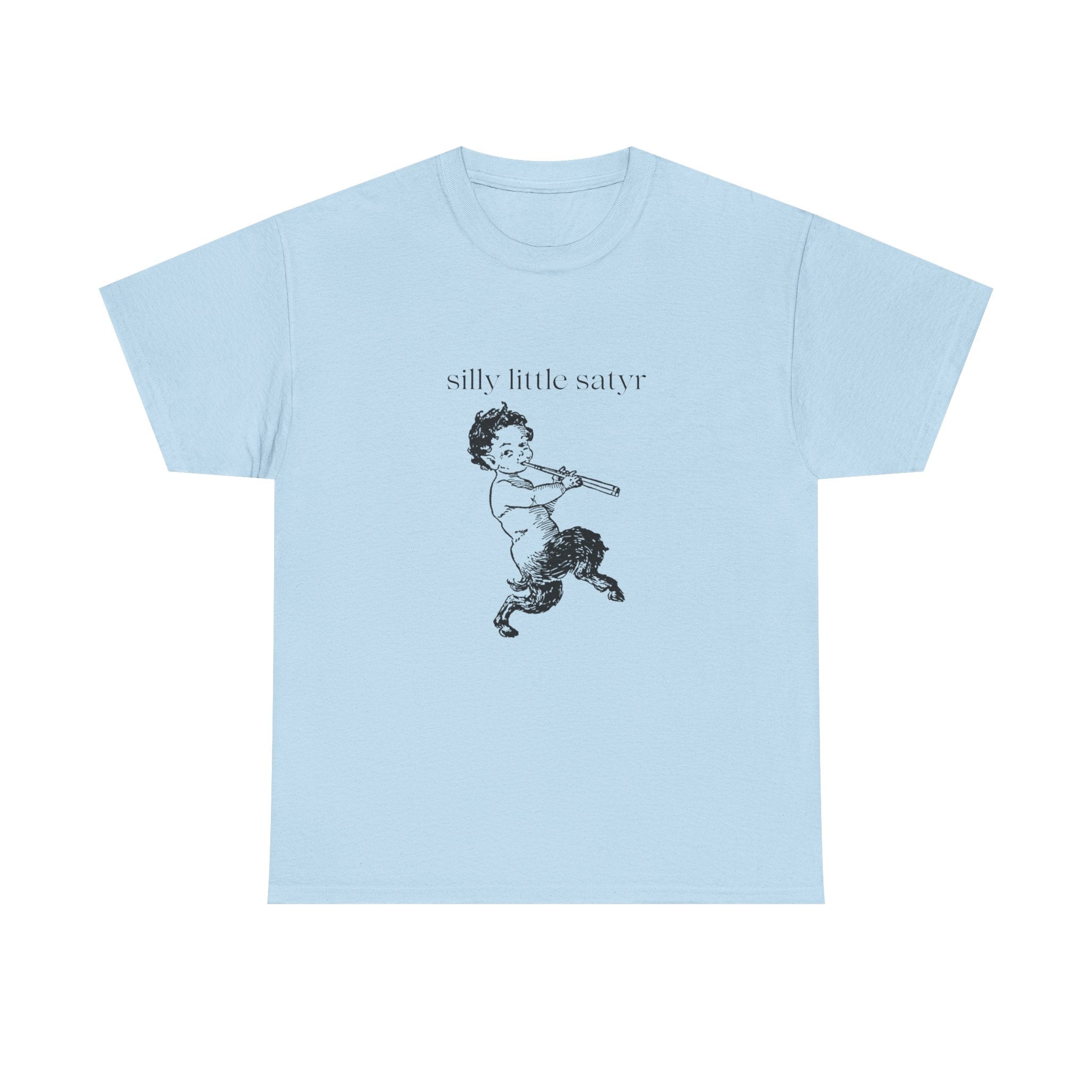 Silly Little Satyr T-Shirt | Vintage Mythology Illustration, Playful Retro Tee, Devil, Cute, Kewpie Style