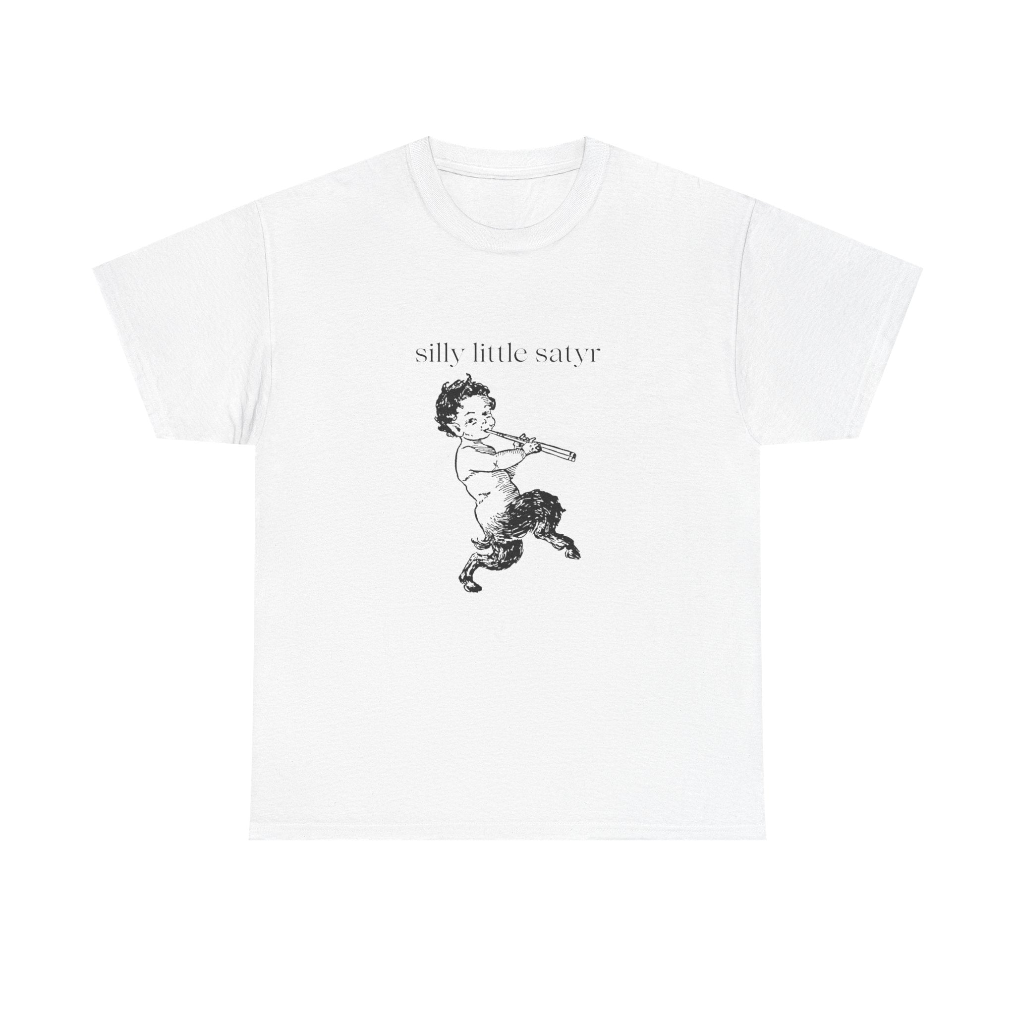 Silly Little Satyr T-Shirt | Vintage Mythology Illustration, Playful Retro Tee, Devil, Cute, Kewpie Style