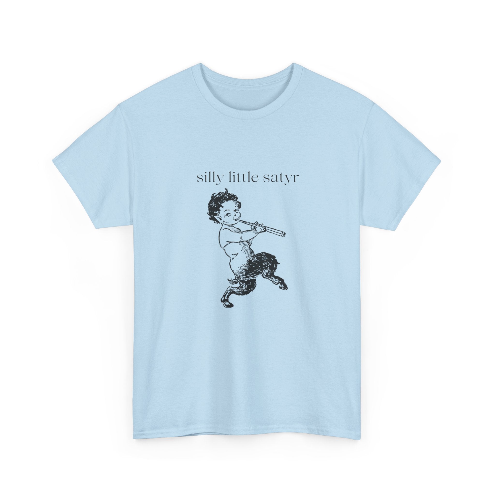 Silly Little Satyr T-Shirt | Vintage Mythology Illustration, Playful Retro Tee, Devil, Cute, Kewpie Style