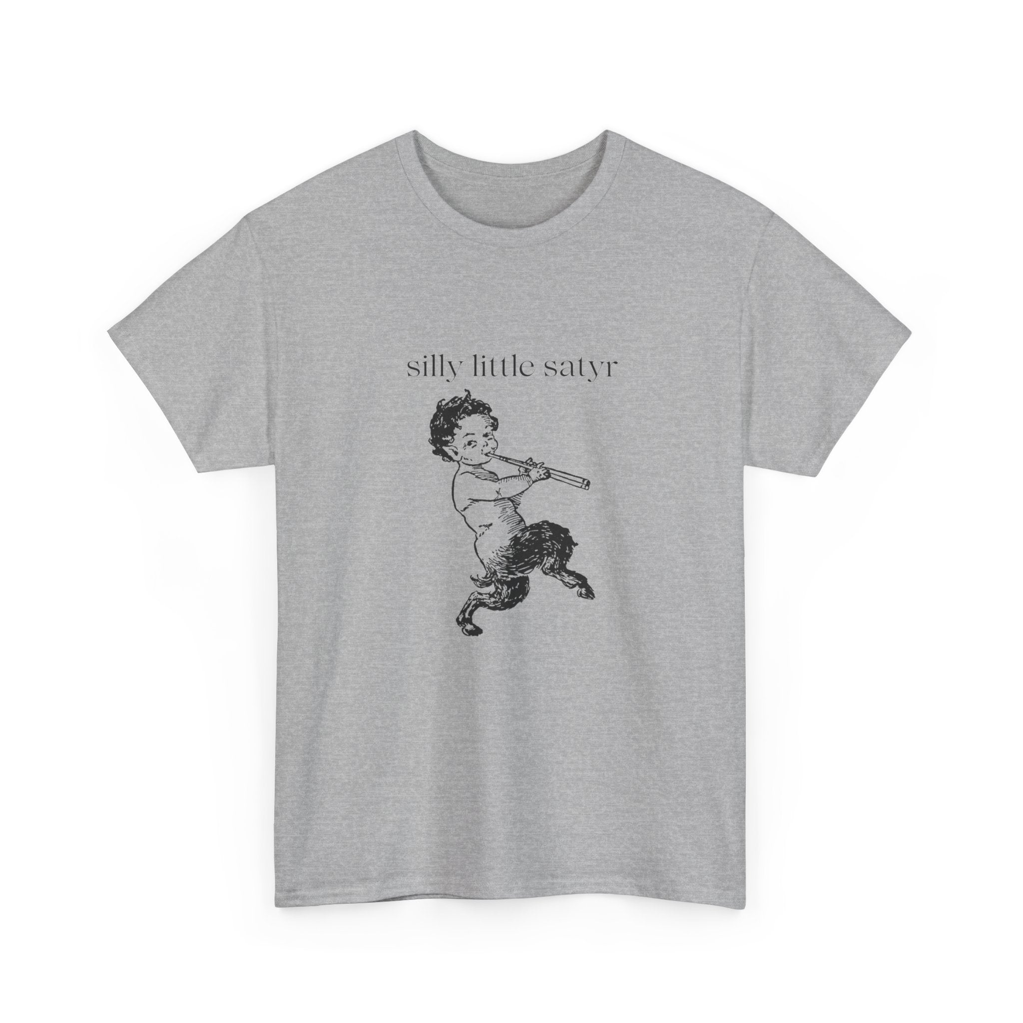 Silly Little Satyr T-Shirt | Vintage Mythology Illustration, Playful Retro Tee, Devil, Cute, Kewpie Style