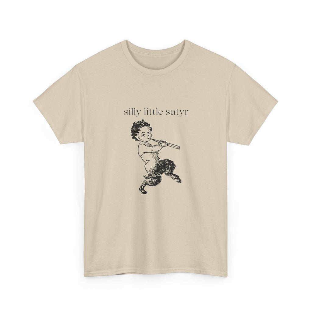 Silly Little Satyr T-Shirt | Vintage Mythology Illustration, Playful Retro Tee, Devil, Cute, Kewpie Style