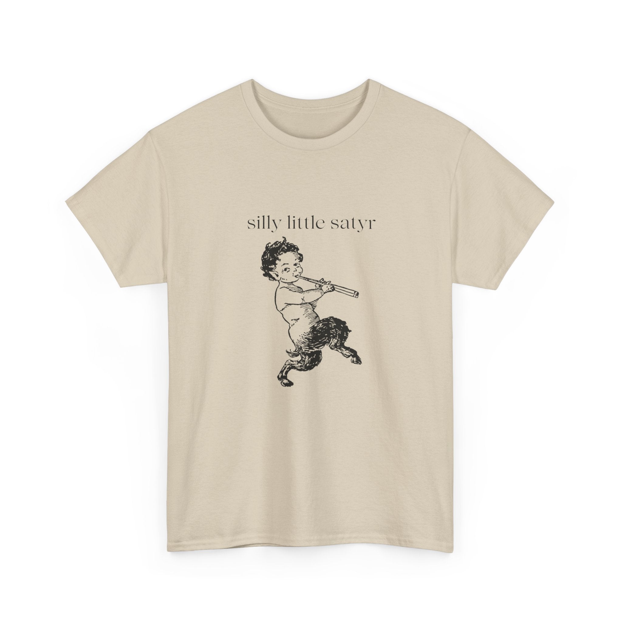 Silly Little Satyr T-Shirt | Vintage Mythology Illustration, Playful Retro Tee, Devil, Cute, Kewpie Style