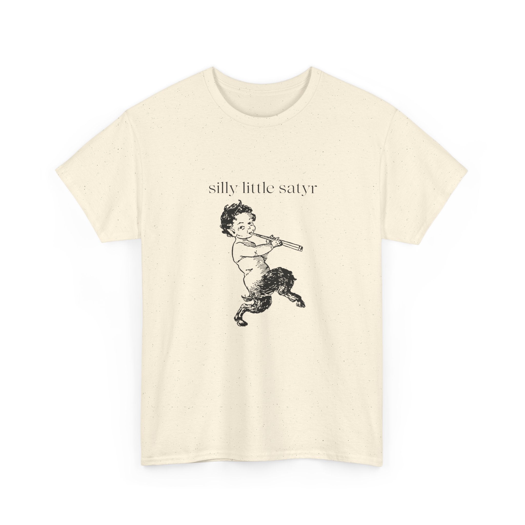 Silly Little Satyr T-Shirt | Vintage Mythology Illustration, Playful Retro Tee, Devil, Cute, Kewpie Style