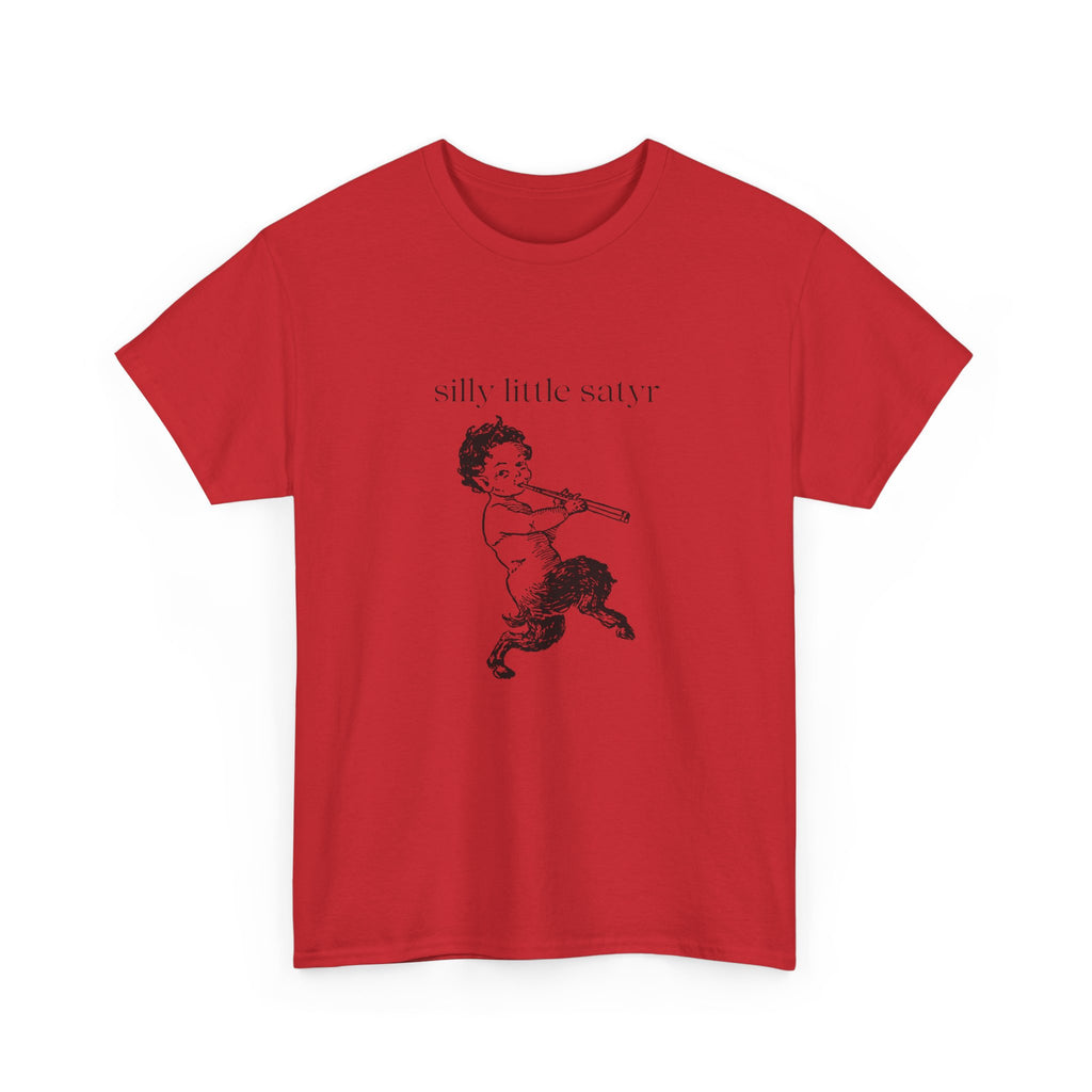 Silly Little Satyr T-Shirt | Vintage Mythology Illustration, Playful Retro Tee, Devil, Cute, Kewpie Style