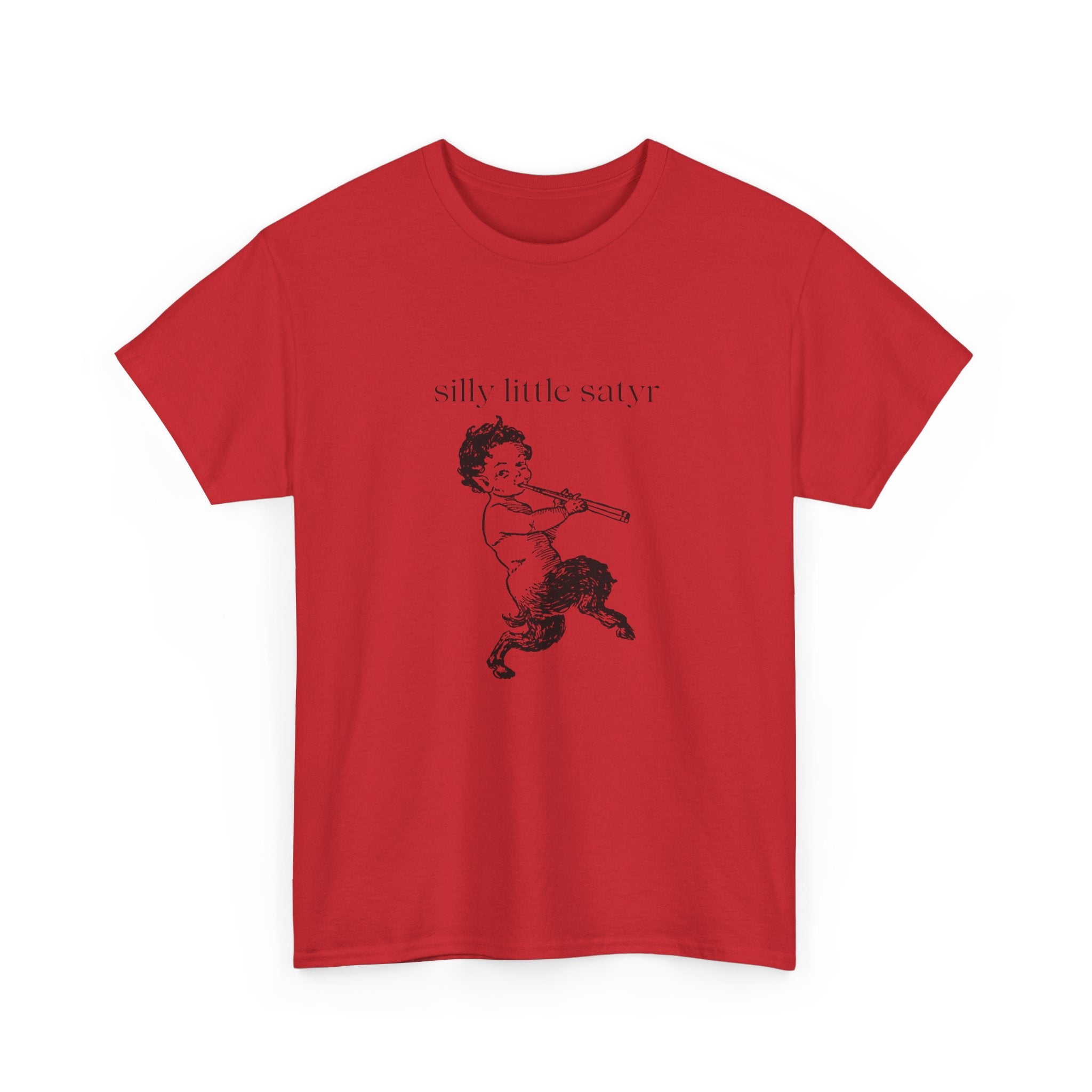 Silly Little Satyr T-Shirt | Vintage Mythology Illustration, Playful Retro Tee, Devil, Cute, Kewpie Style