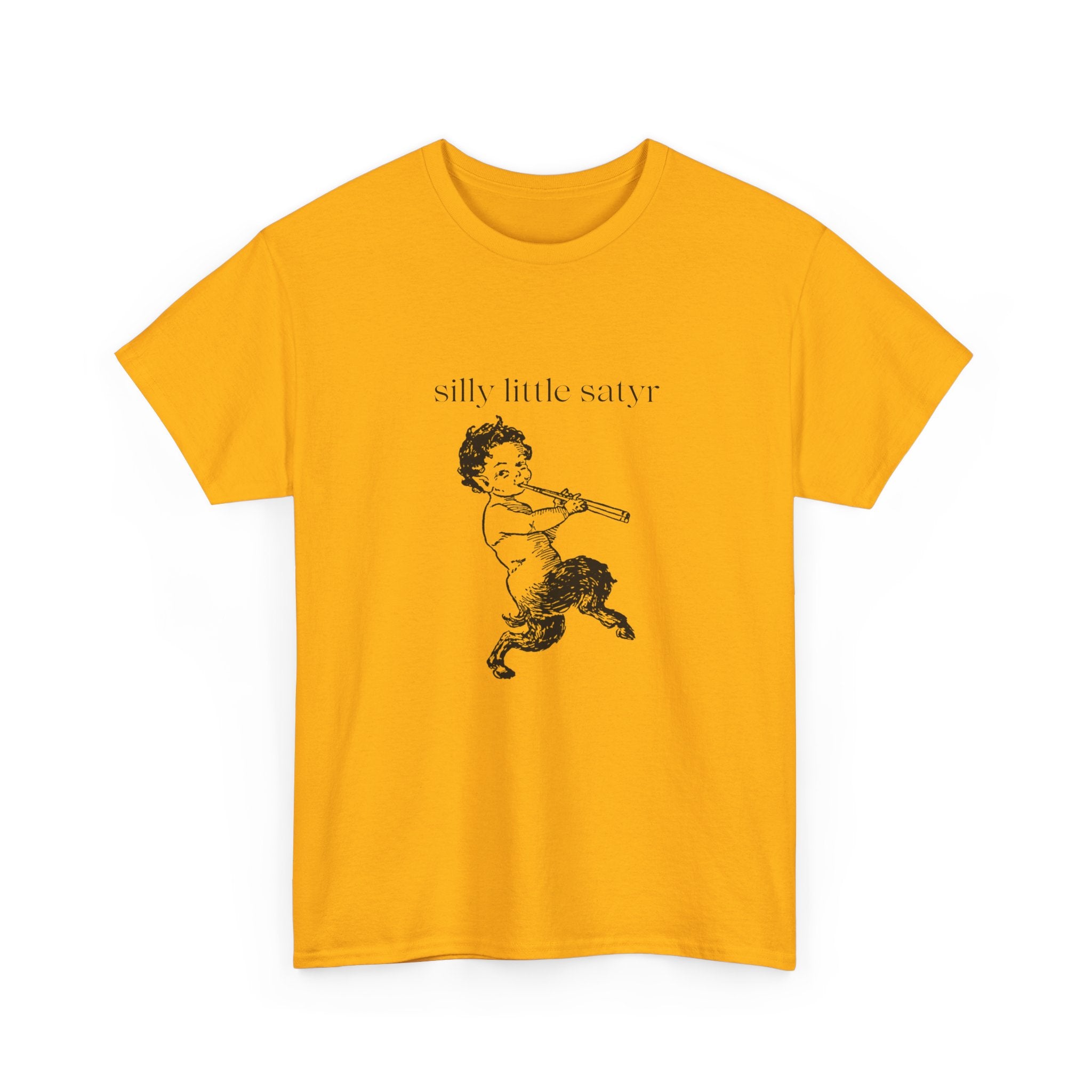 Silly Little Satyr T-Shirt | Vintage Mythology Illustration, Playful Retro Tee, Devil, Cute, Kewpie Style
