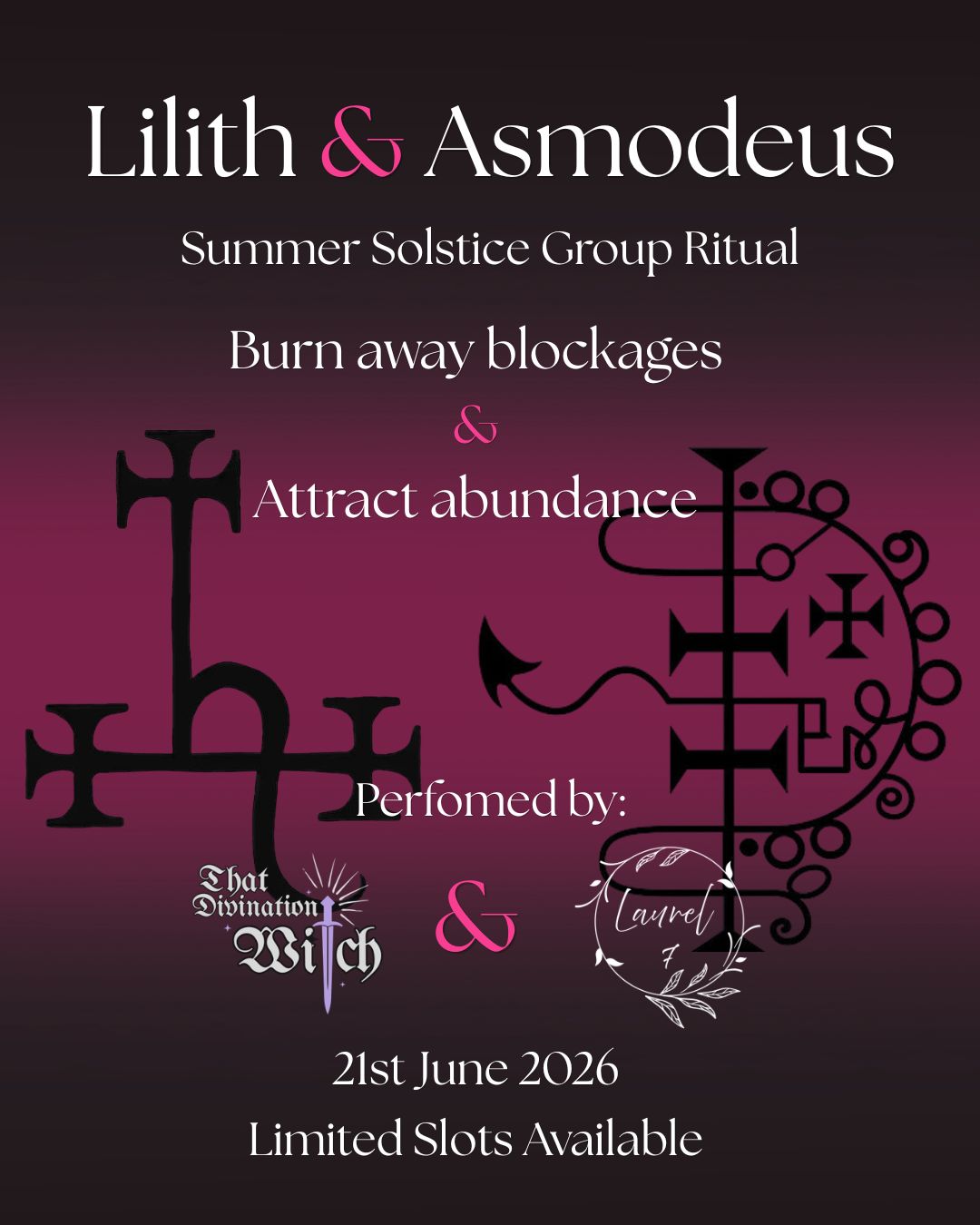 Summer Solstice Group Ritual with Lilith and Asmodeus (21st June)